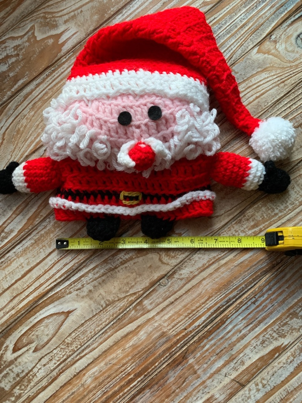 Handmade Red Santa Holiday Plush Decoration